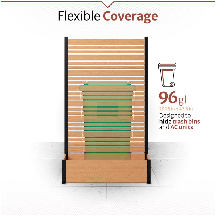 ベランダベランダーページ 6ft H Florence Freestanding Patio Screen w/ Planter Box (Cedar